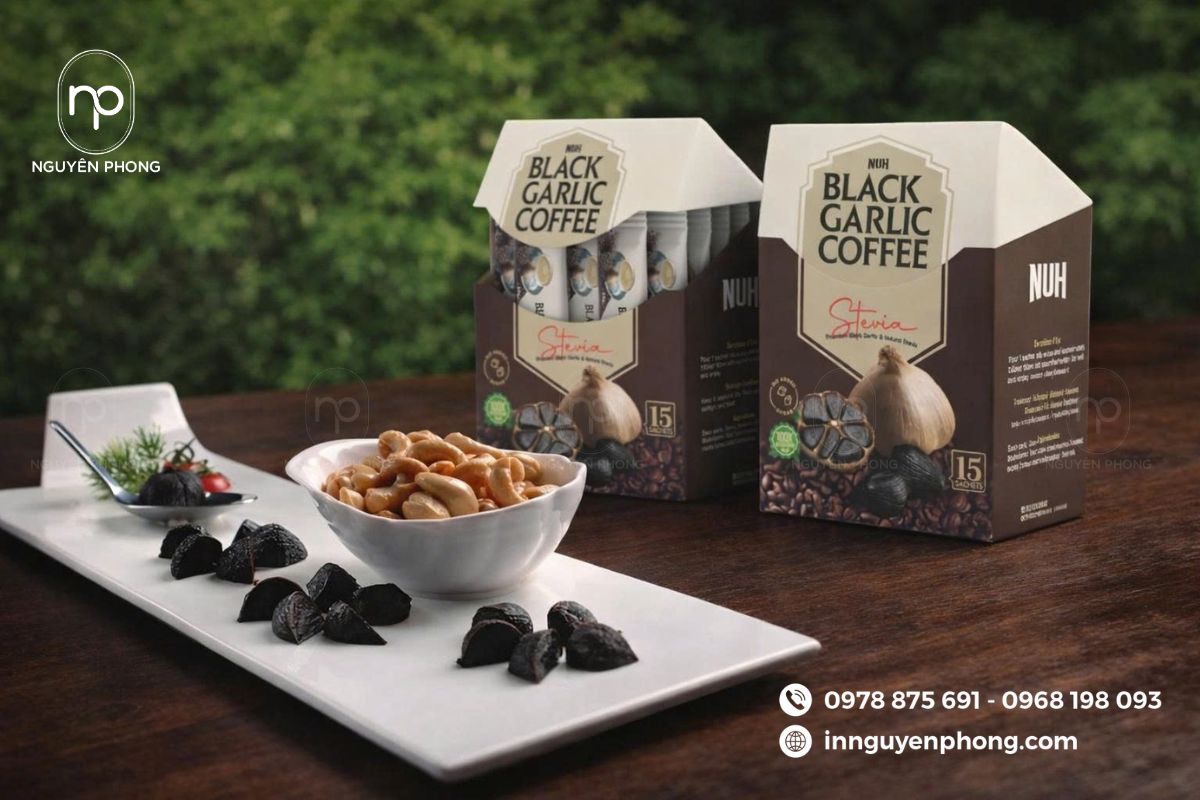 In hộp giấy đựng tỏi đen cao cấp